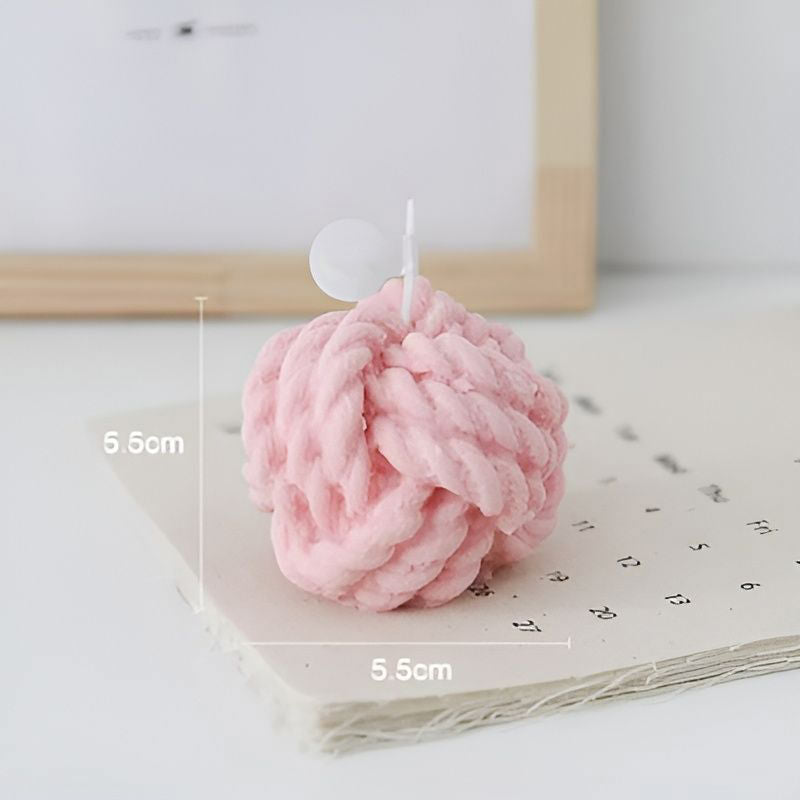 Ball of Thread Candle Pink
