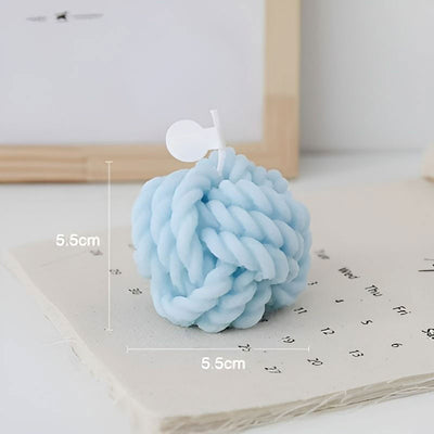 Ball of Thread Candle Blue