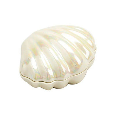 Ceramic Shell Jewelry Storage white