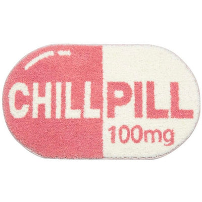 Chill Pill Aesthetic Rug red