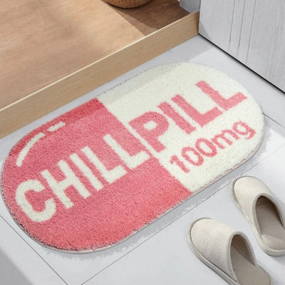 Chill Pill Aesthetic Rug red