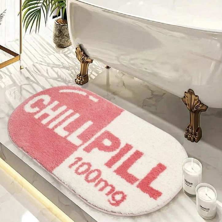  Chill Pill Aesthetic Rug red