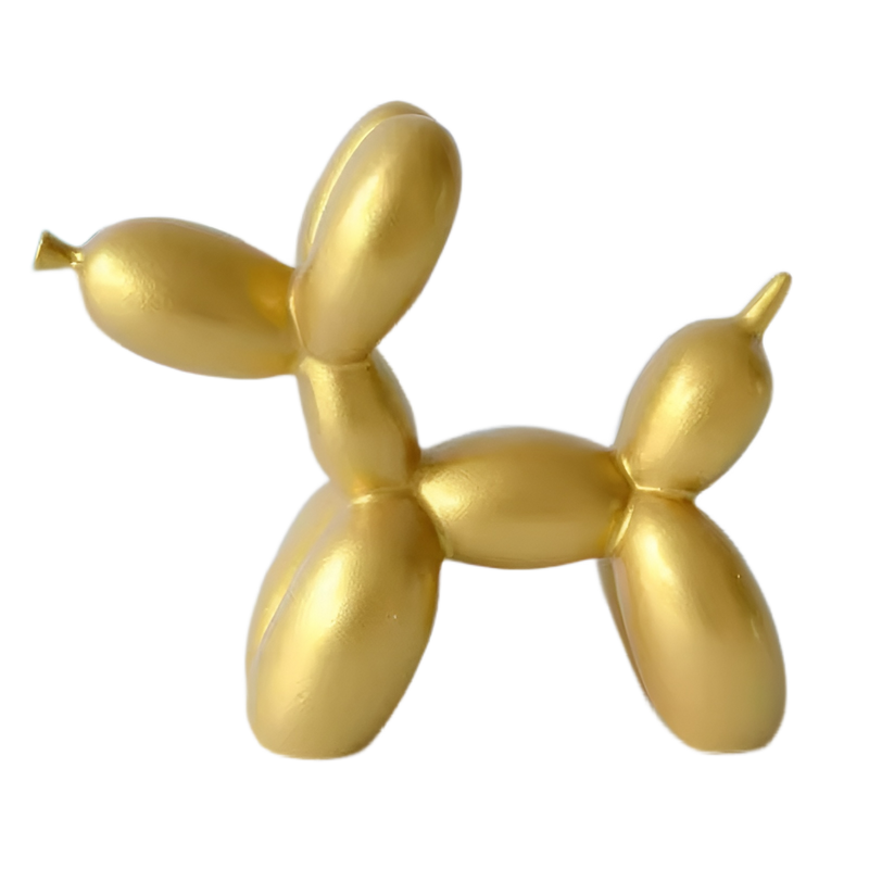 Сute Balloon Dog Figurine Gold
