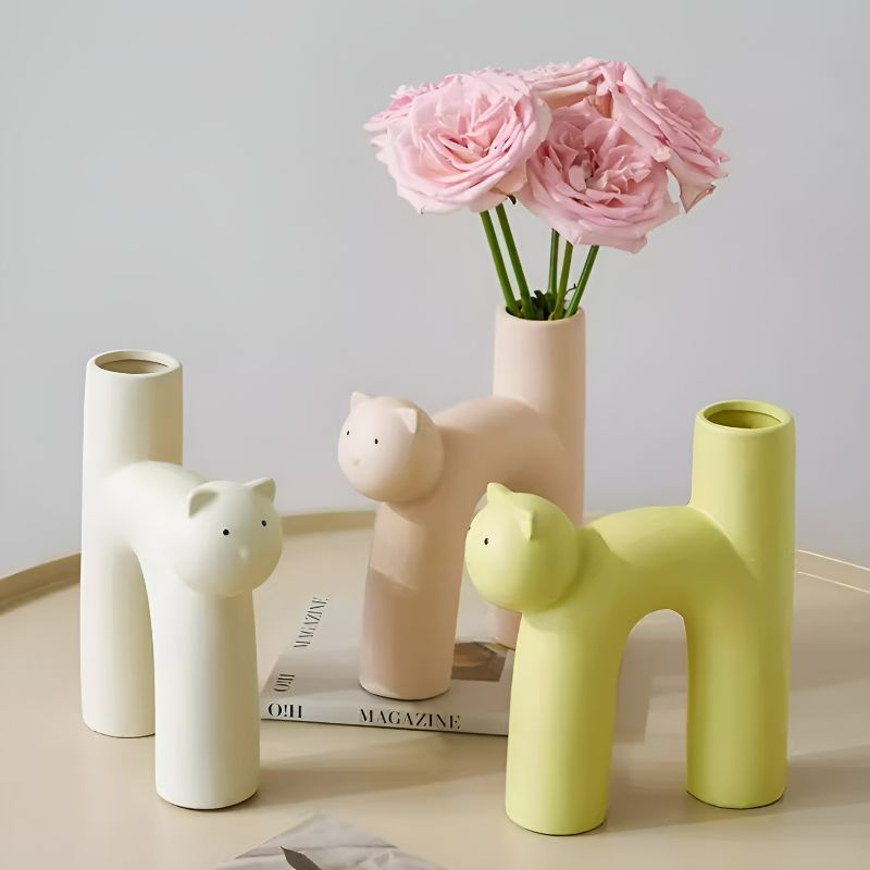 Cute Kitten Ceramic Vases