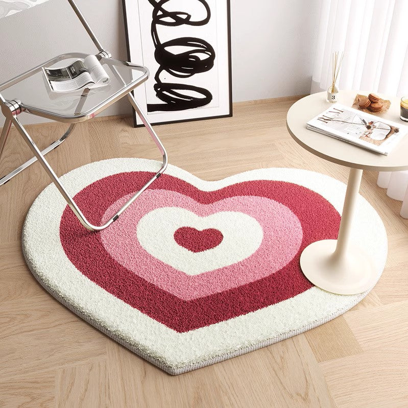 heart-shaped carpet (with a lot of hearts)