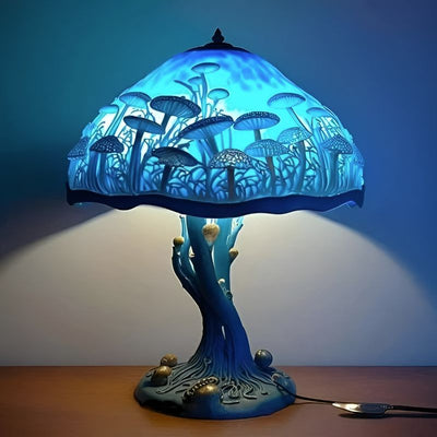 Blue Fairycore Mushroom Glass Lamp