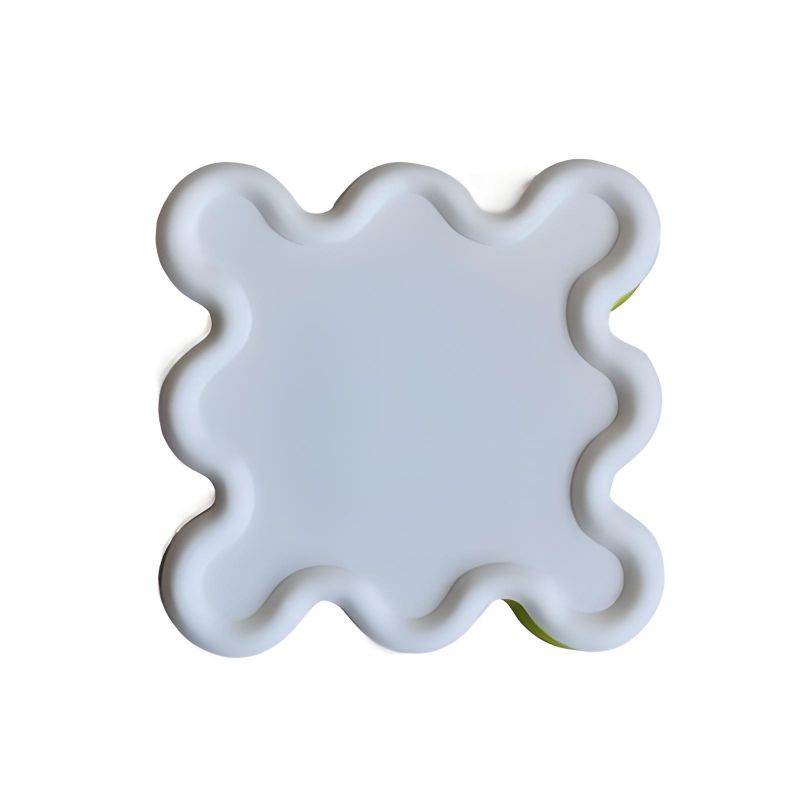 White Geometric Abstract Coaster