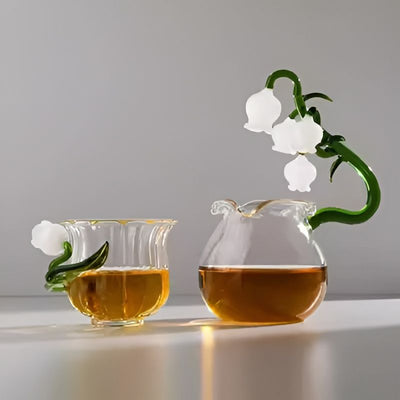 Glass Lily Tea Set
