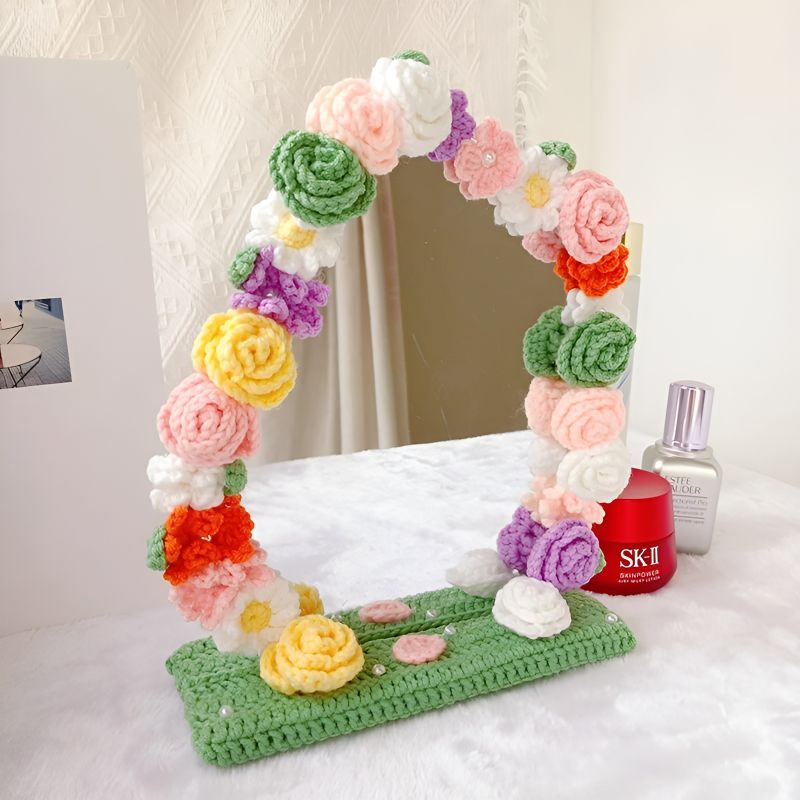 Knitted Flowers Mirror