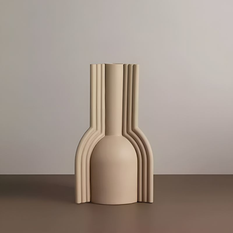 Beige Nordic Geometric Vase