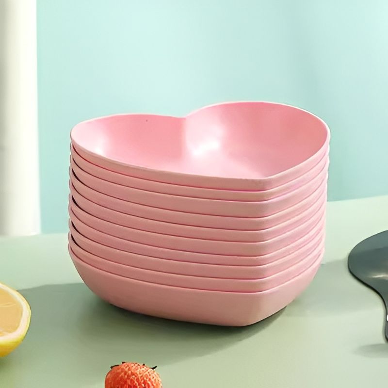 Pink Set of Heart shaped Plates