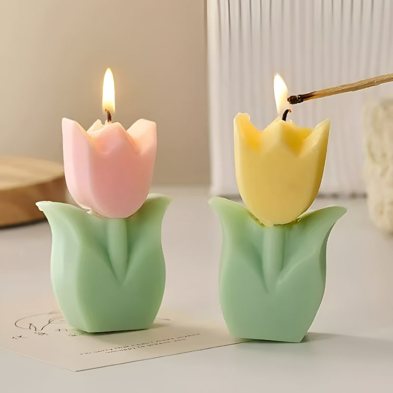 Soft Aesthetic Tulip Candles