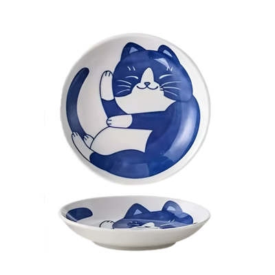 ceramic plate with kitten