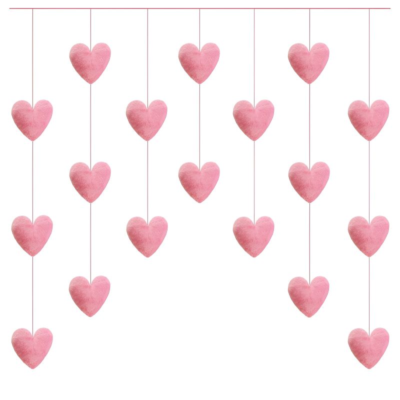 pink fluffy hearts wall decoration