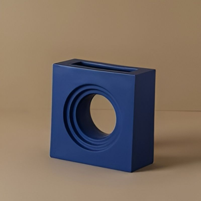 Blue Minimalistic Geometric Vase