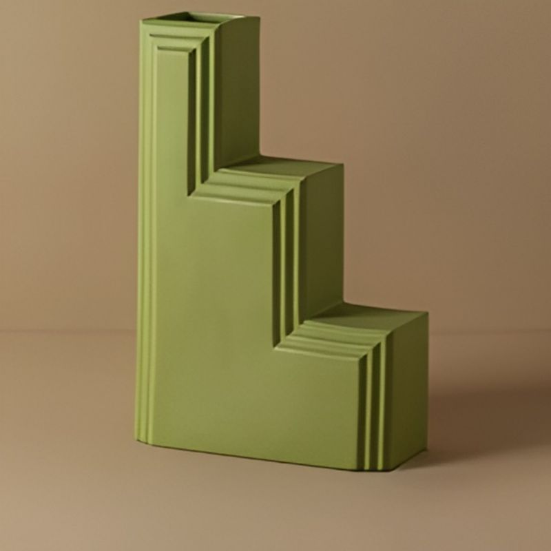 Green Minimalistic Geometric Vase