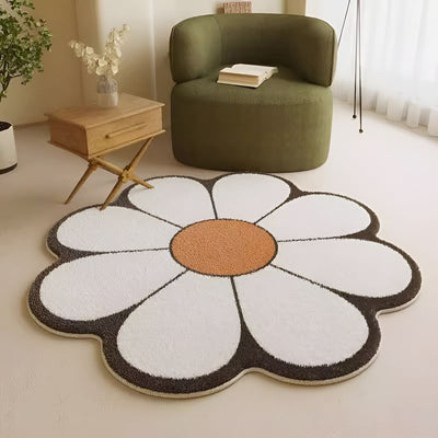 white fluffy flower carpet