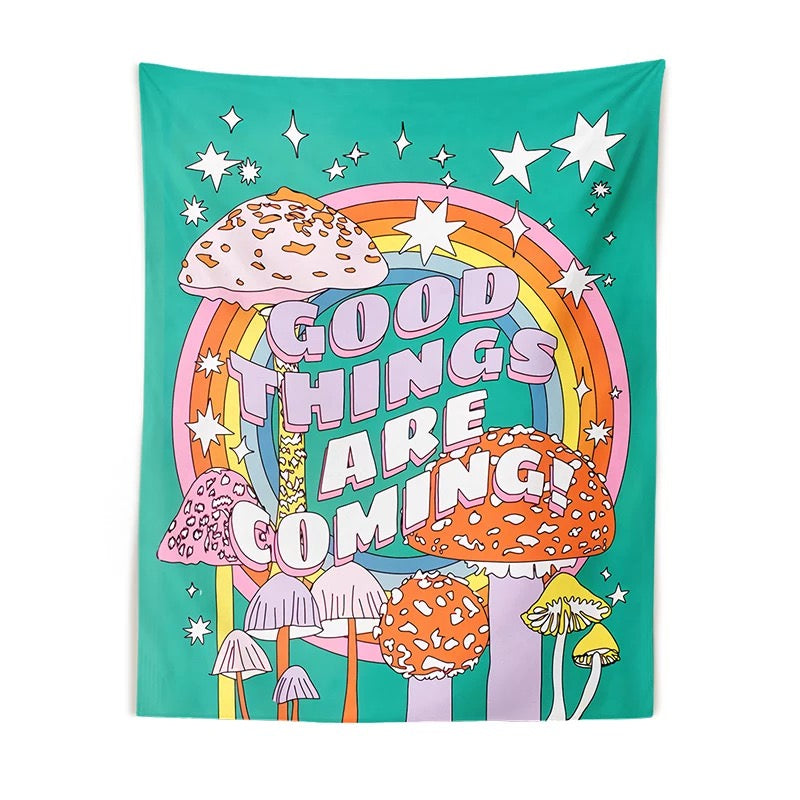 good things are coming wall tapestry