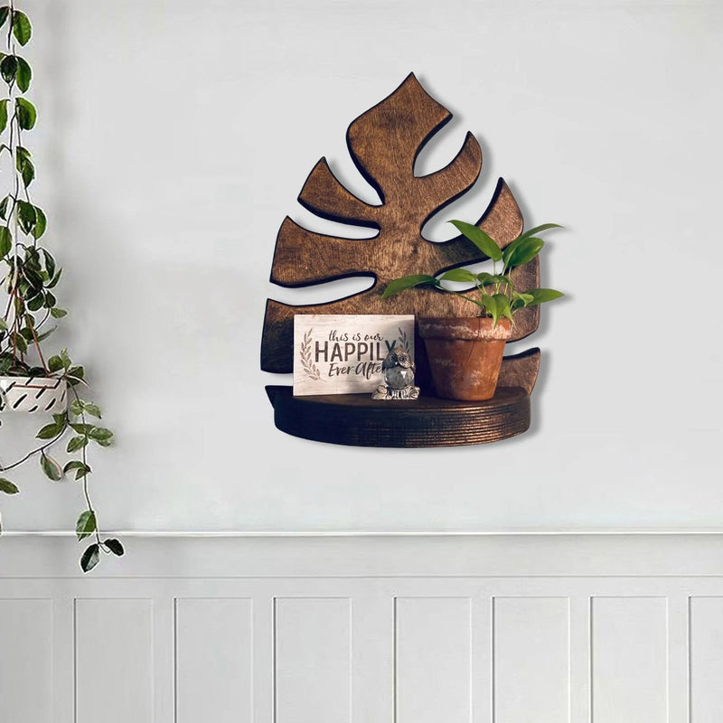 leaf aesthetic wooden shelf