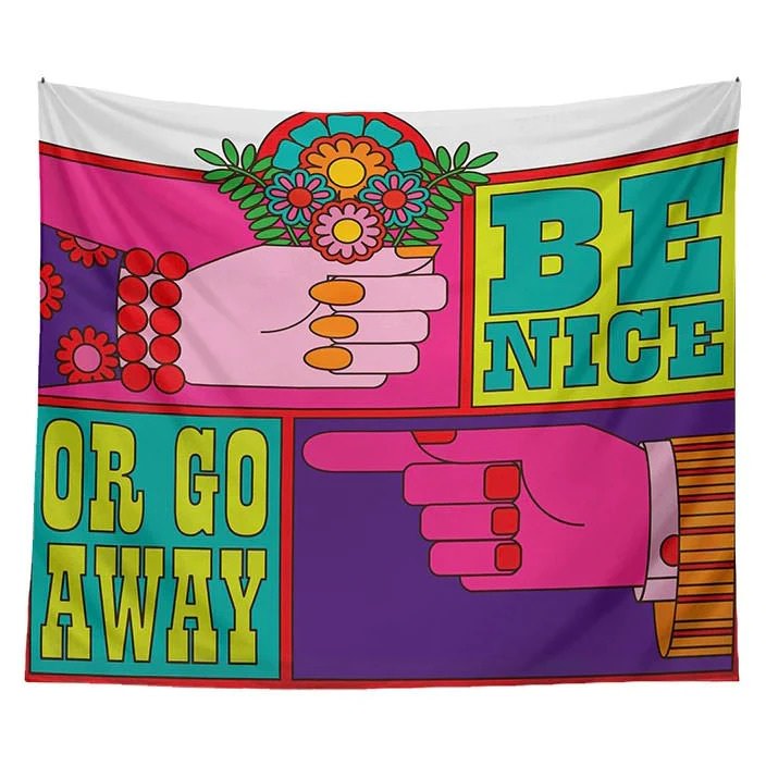 Aesthetic be nice wall tapestry