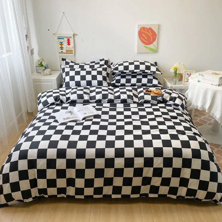 boogzelhome buy aesthetic checkered bedding