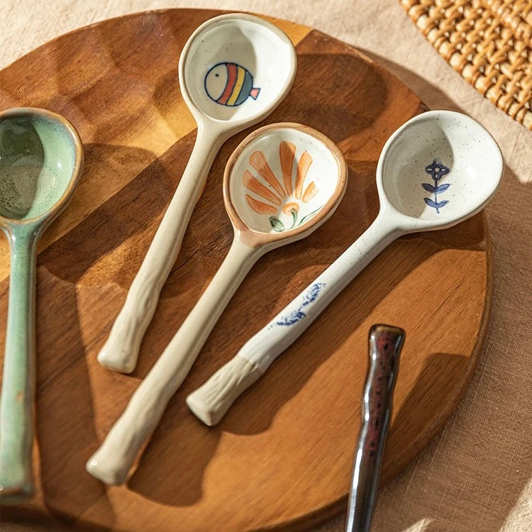 aesthetic cottagecore soup spoons