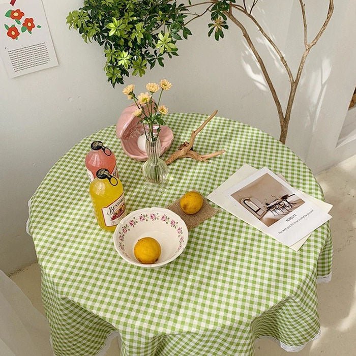 boogzel home aesthetic gingham tablecloth