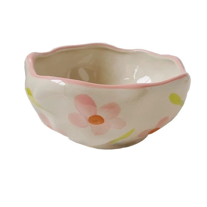 aesthetic floral ceramic bowl