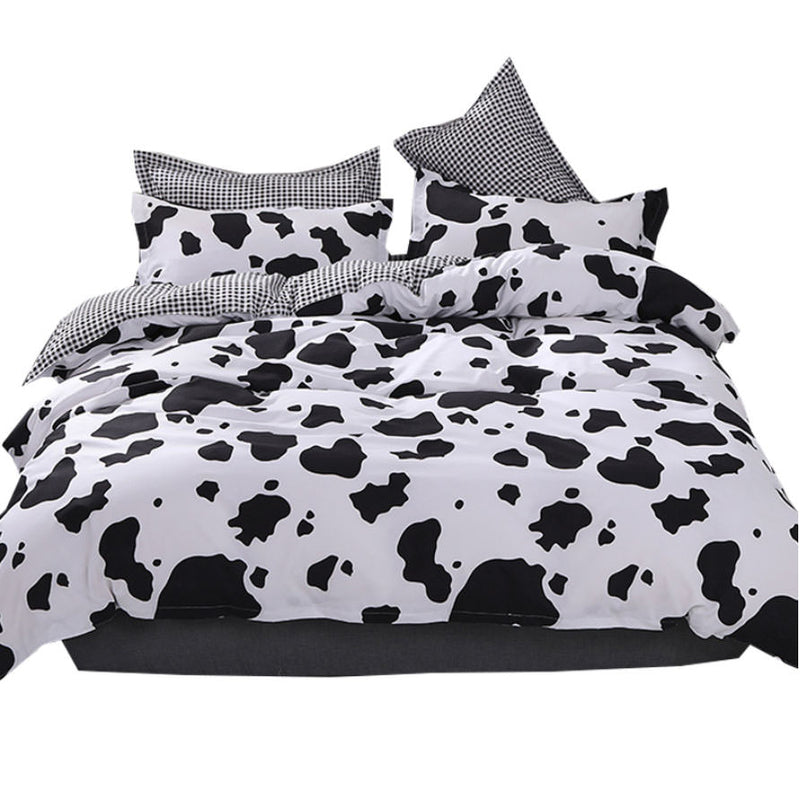 boogzel home aesthetic home decor cow print bedding set