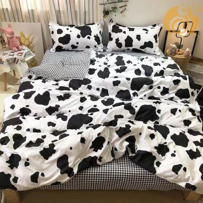 buy aesthetic cow print bedding set