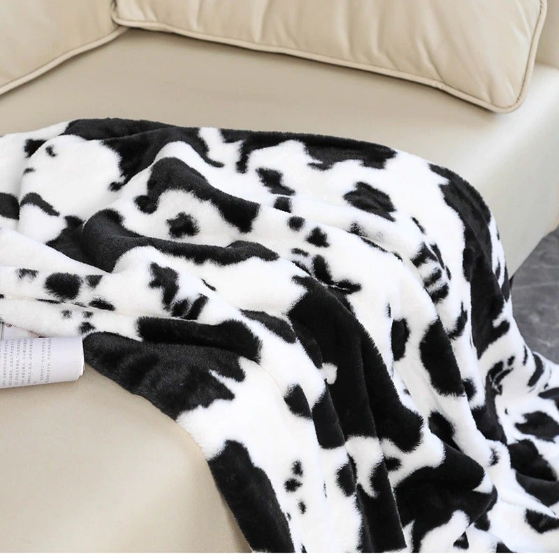 cow print fluffy blanket buy boogzelhome