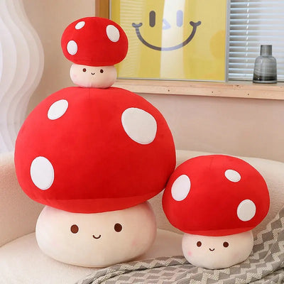 aesthetic red mushroom plush toy