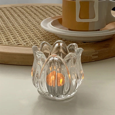aesthetic flower shaped candle holder