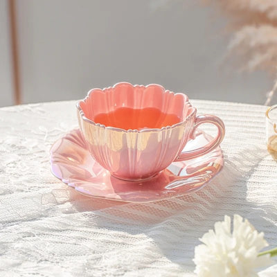 Flower shaped aesthetic coffee cup