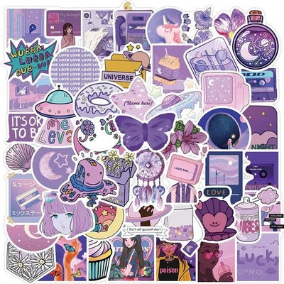 Kawaii Lavender Sticker Set