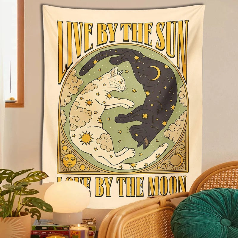 cat aesthetic wall tapestry