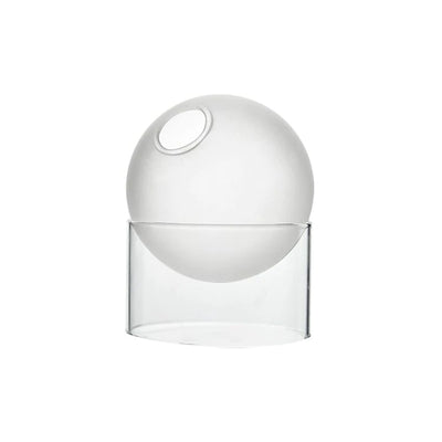 white spherical glass vasse boogzel