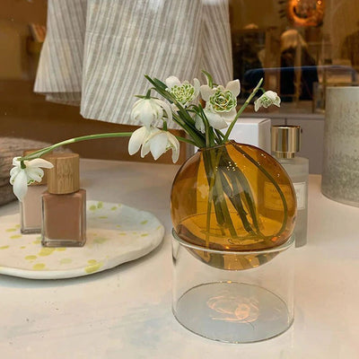 spherical glass vase boogzel home