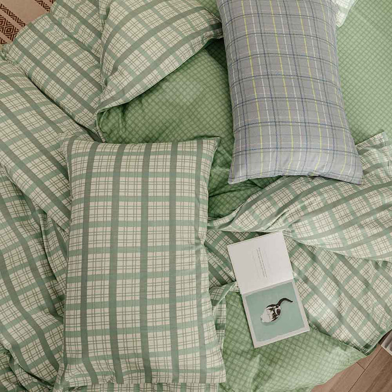 buy green lattice bedding set boogzel home, grid bedding set