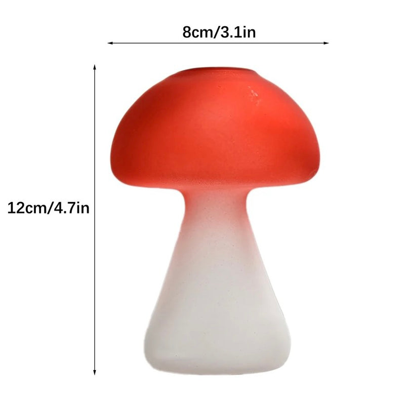 mushroom shaped glass vase