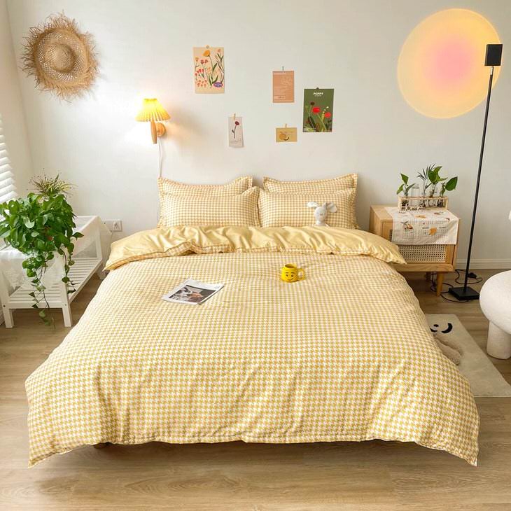 boogzel home yellow dogtooth bedding