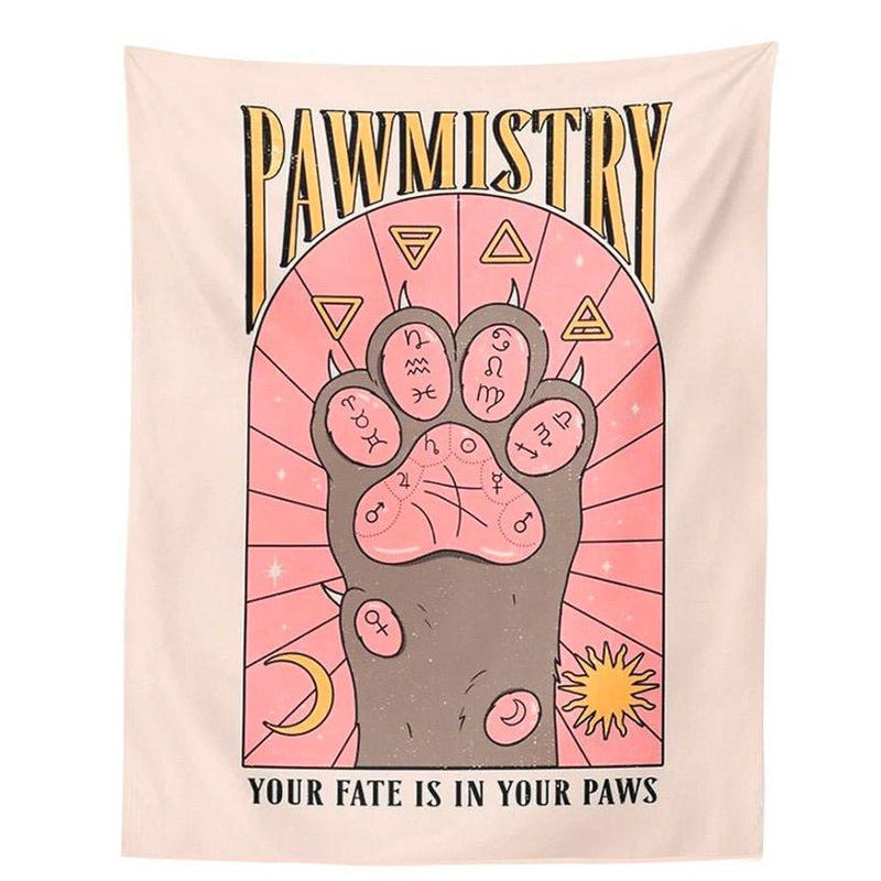 boogzel home cute paw tapestry