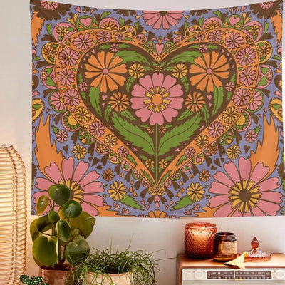 boogzel home floral heart tapestry