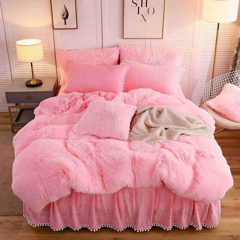 boogzel home buy pink plush bedding set