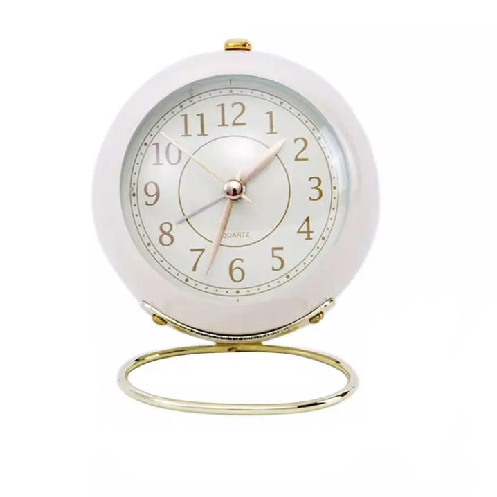 aesthetic vintage round shaped table clock