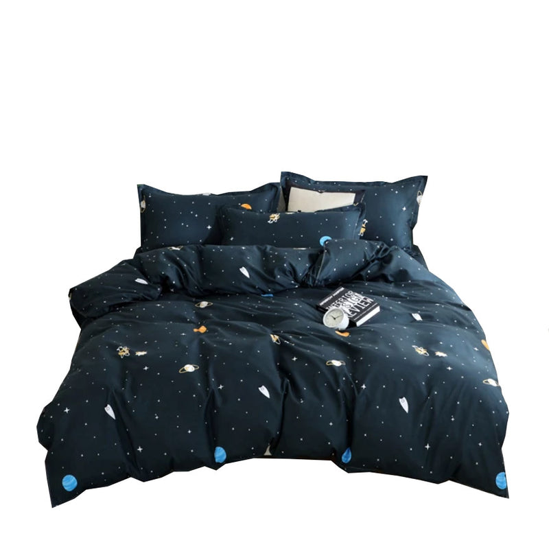 aesthetic space bedding set, cosmos bedding set, solar system bedding set