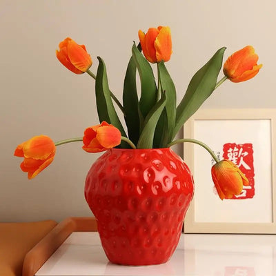 Strawberry Shaped Aesthetic Vase