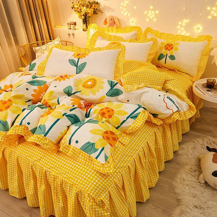 sunflowers aesthetic bedding set boogzel