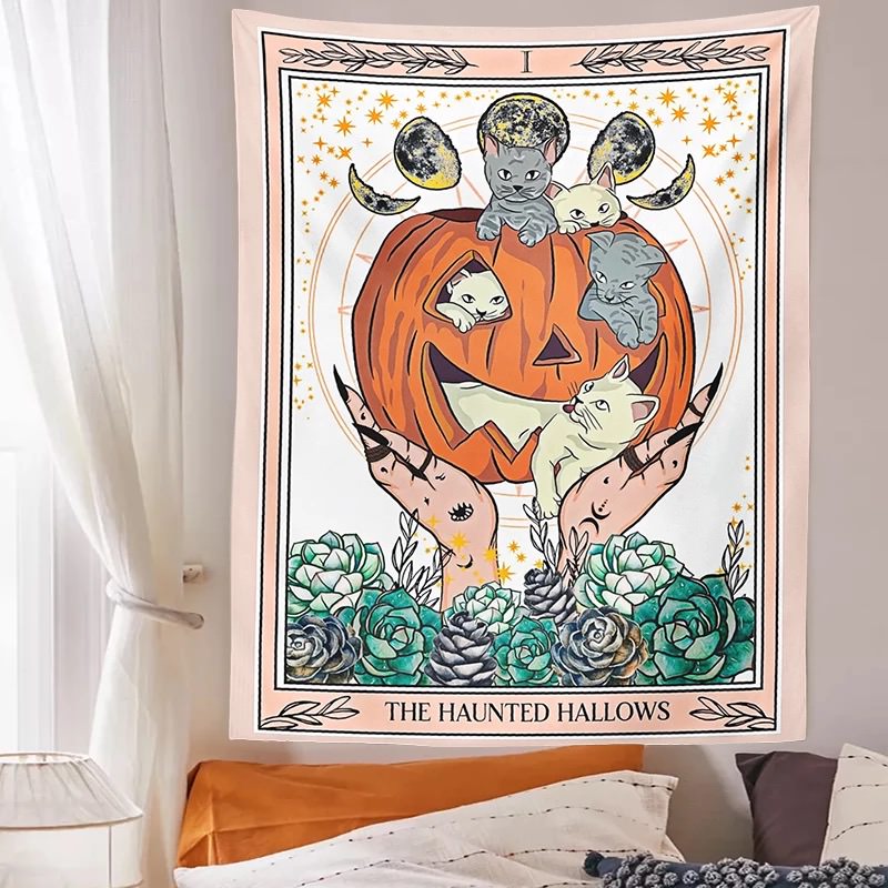 the pumpkin aesthetic wall tapestry