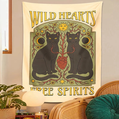 aesthetic wild hearts free spirits wall tapestry